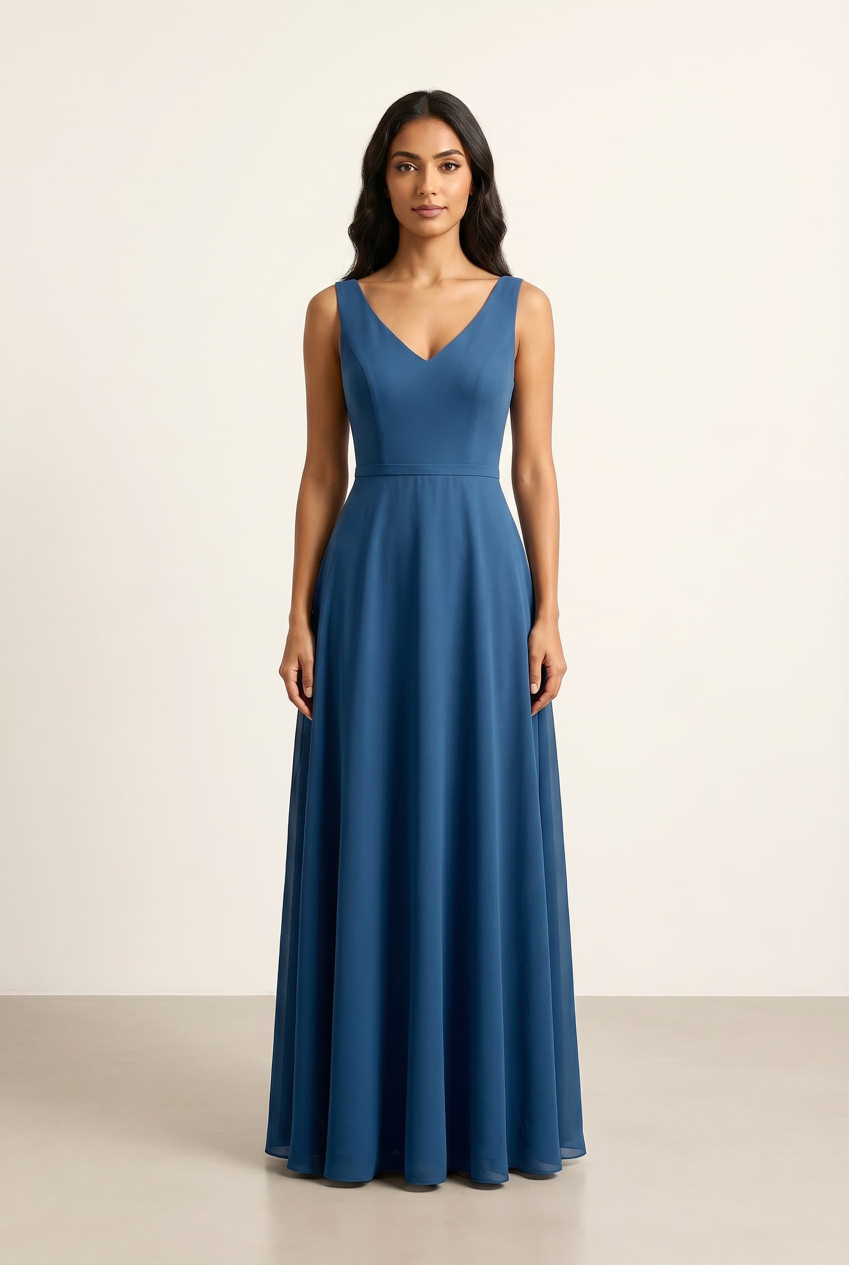 The Isabella Chiffon worn by a model