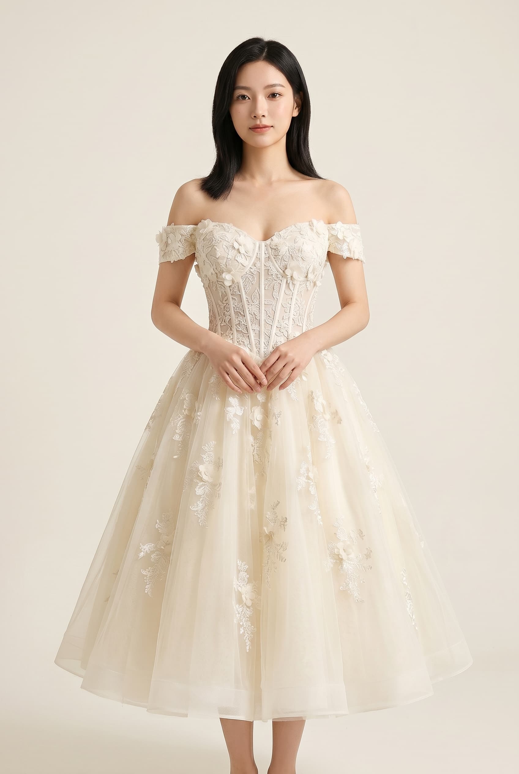 The Ophelia Sweetheart Gown worn by a model