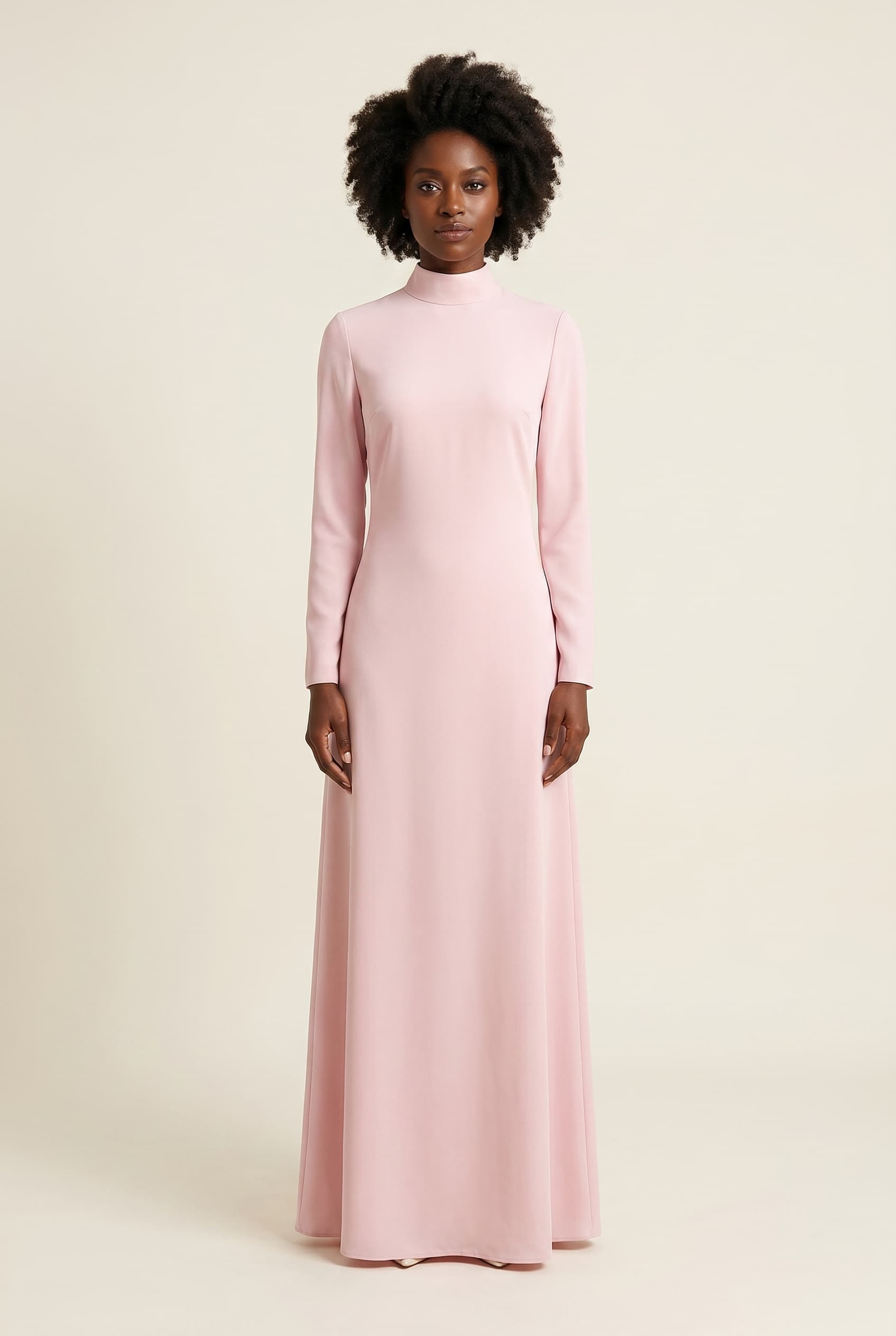 The Genevieve High Neck Long Sleeve worn by a model