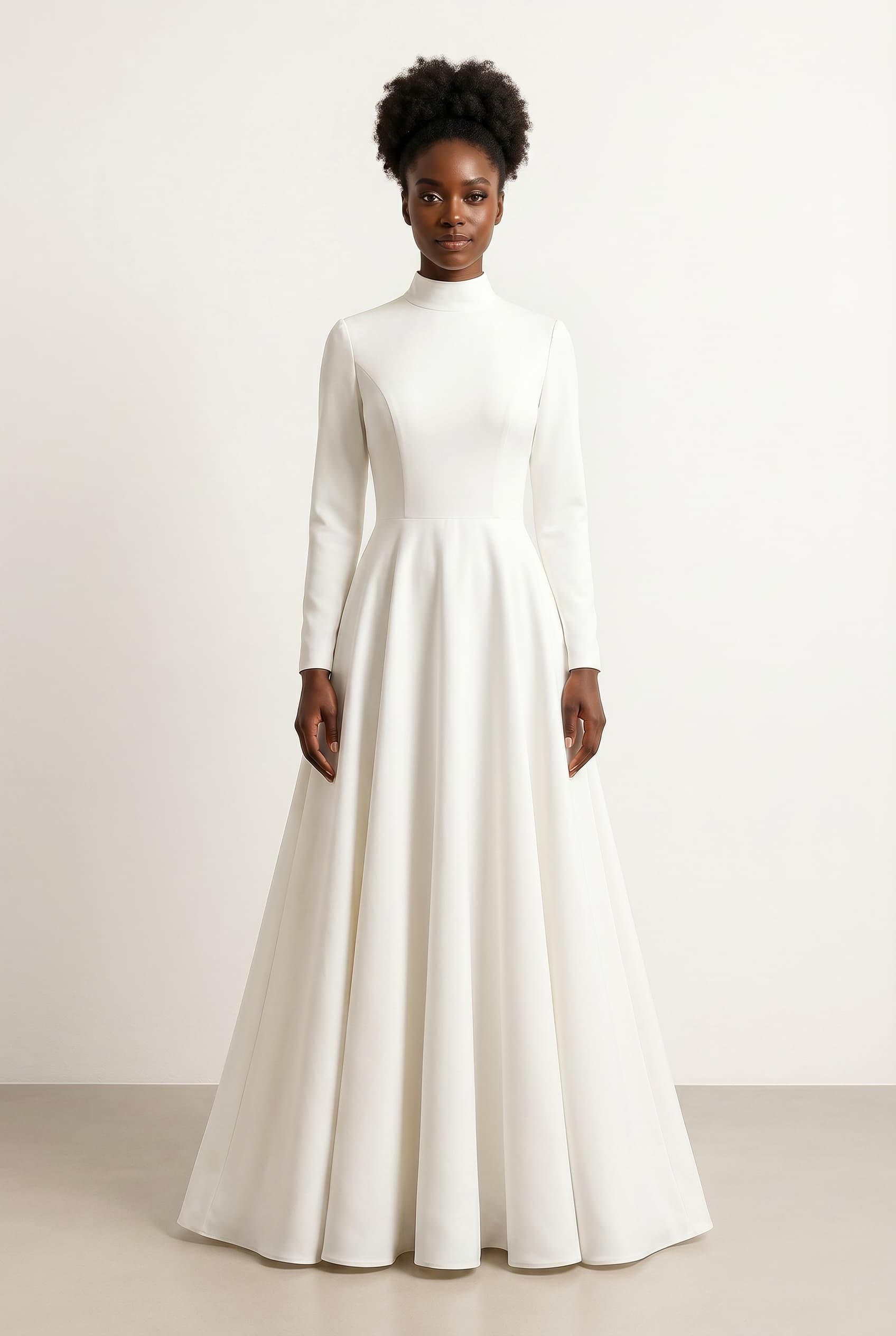 The Aurelia High Neck Long Sleeve worn by a model