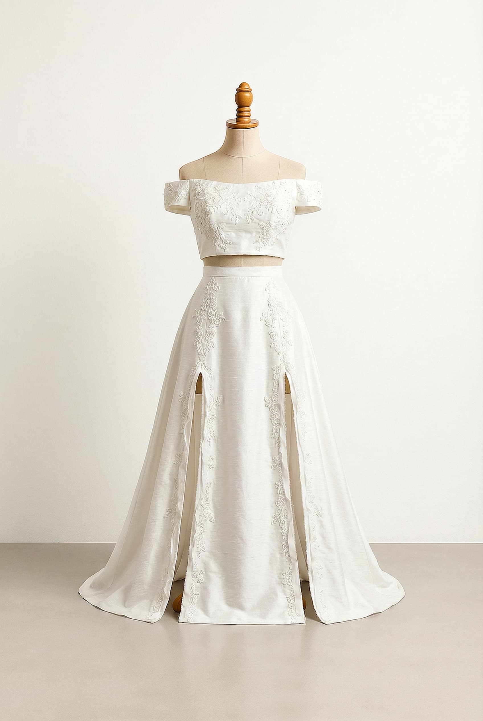 A romantic wedding dress with elegant details
