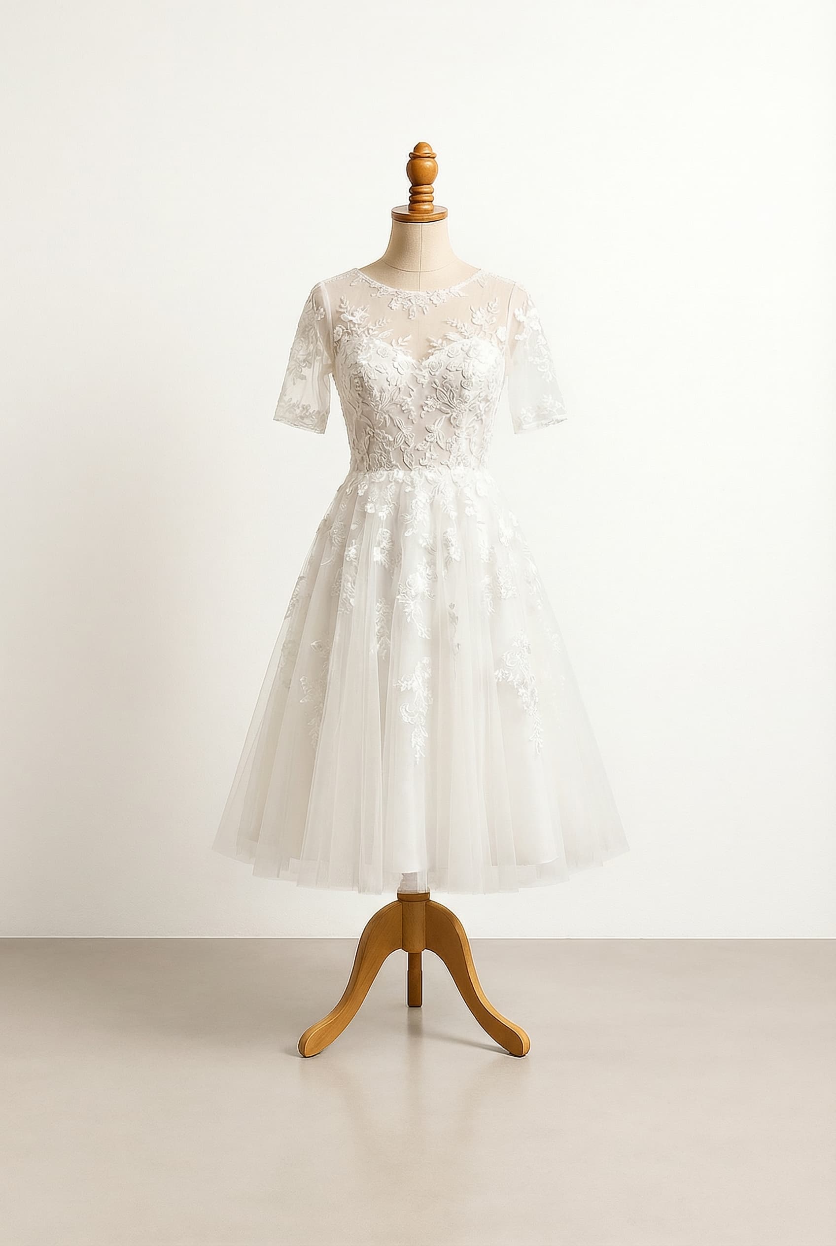 A romantic wedding dress with elegant details