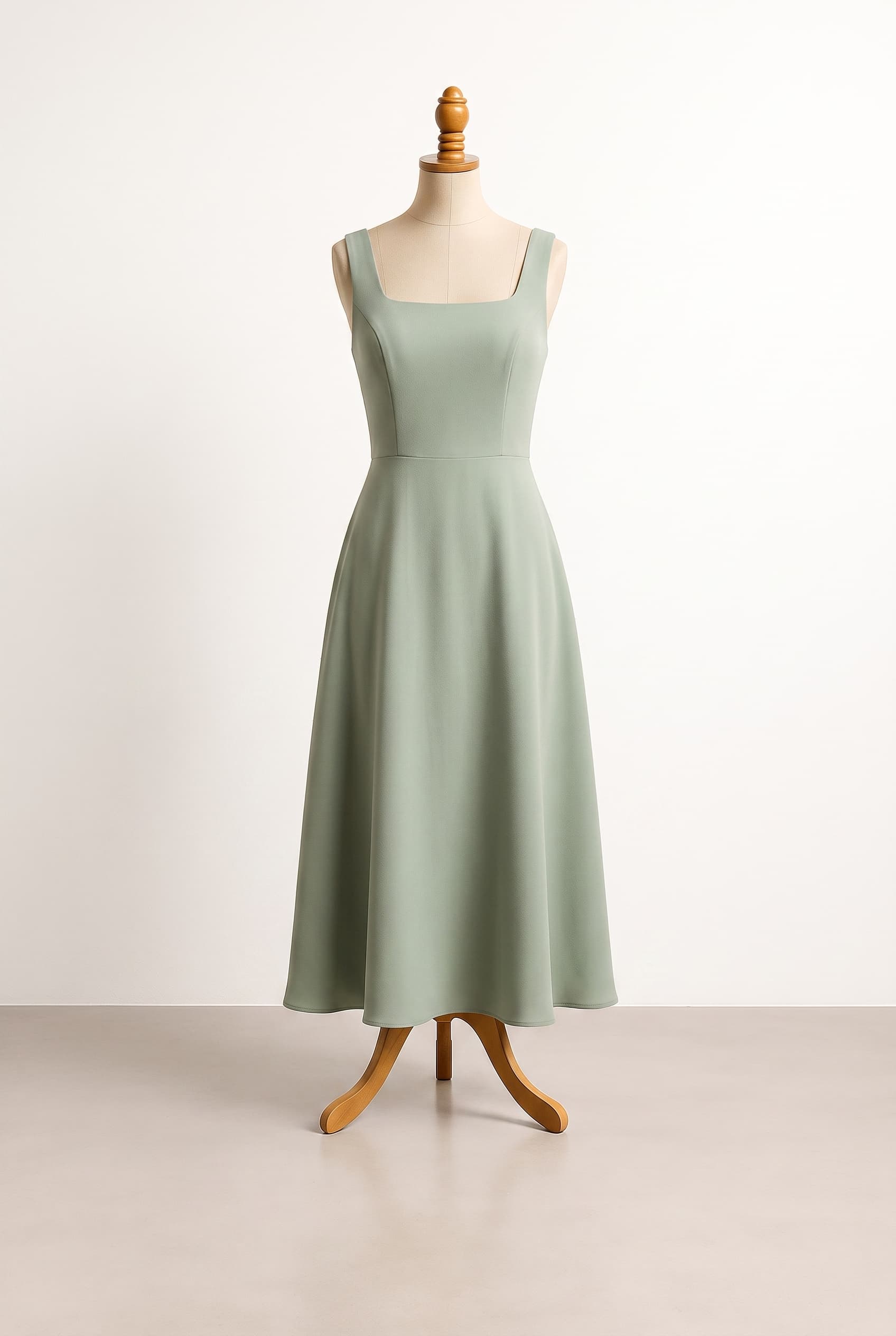 A clean, contemporary bridesmaid dress with polished lines and understated elegance, designed to photograph beautifully as part of a coordinated bridal party