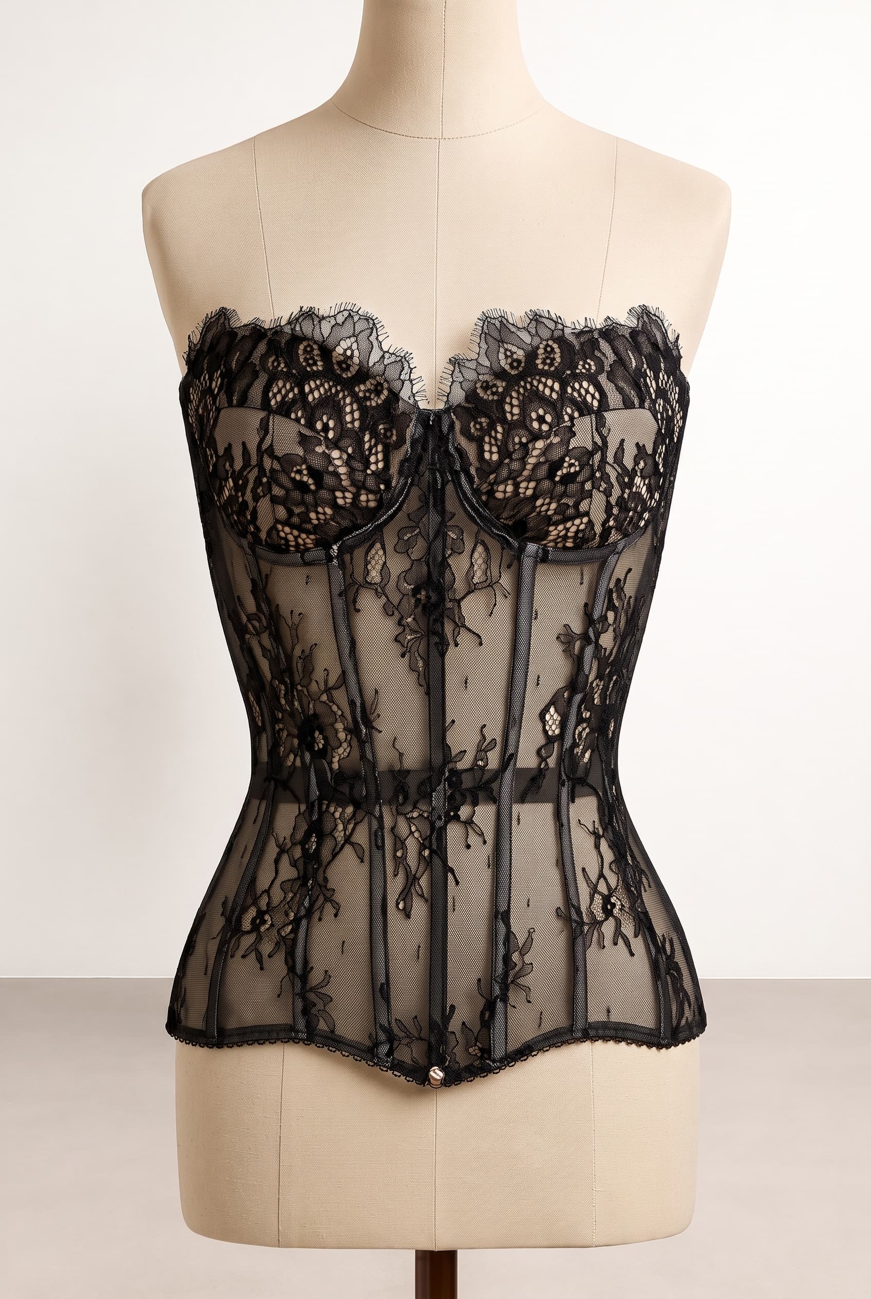 A corset dress inspired by the uploaded reference; clean front line, elegant movement, and refined restraint; emphasize one distinctive signature detail