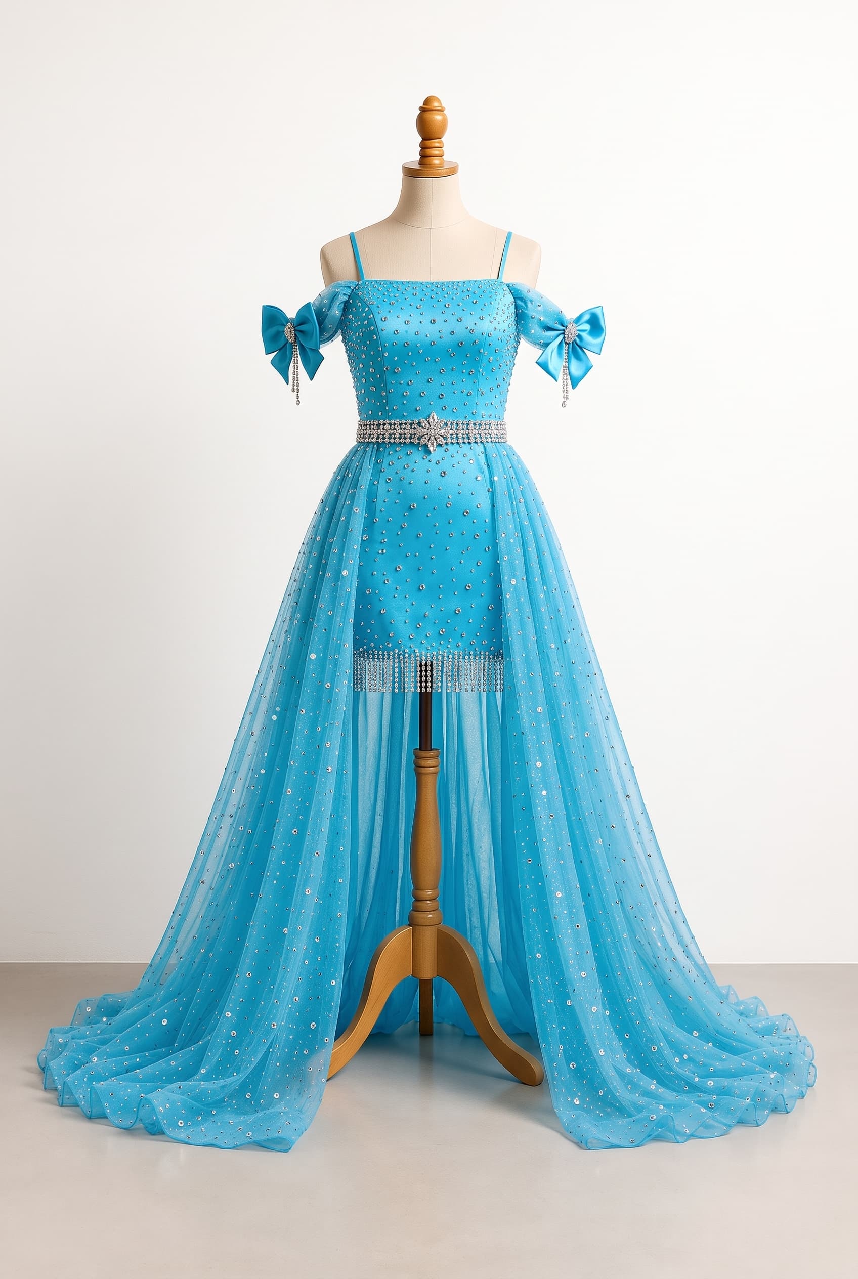 A fashion runway pageant dress