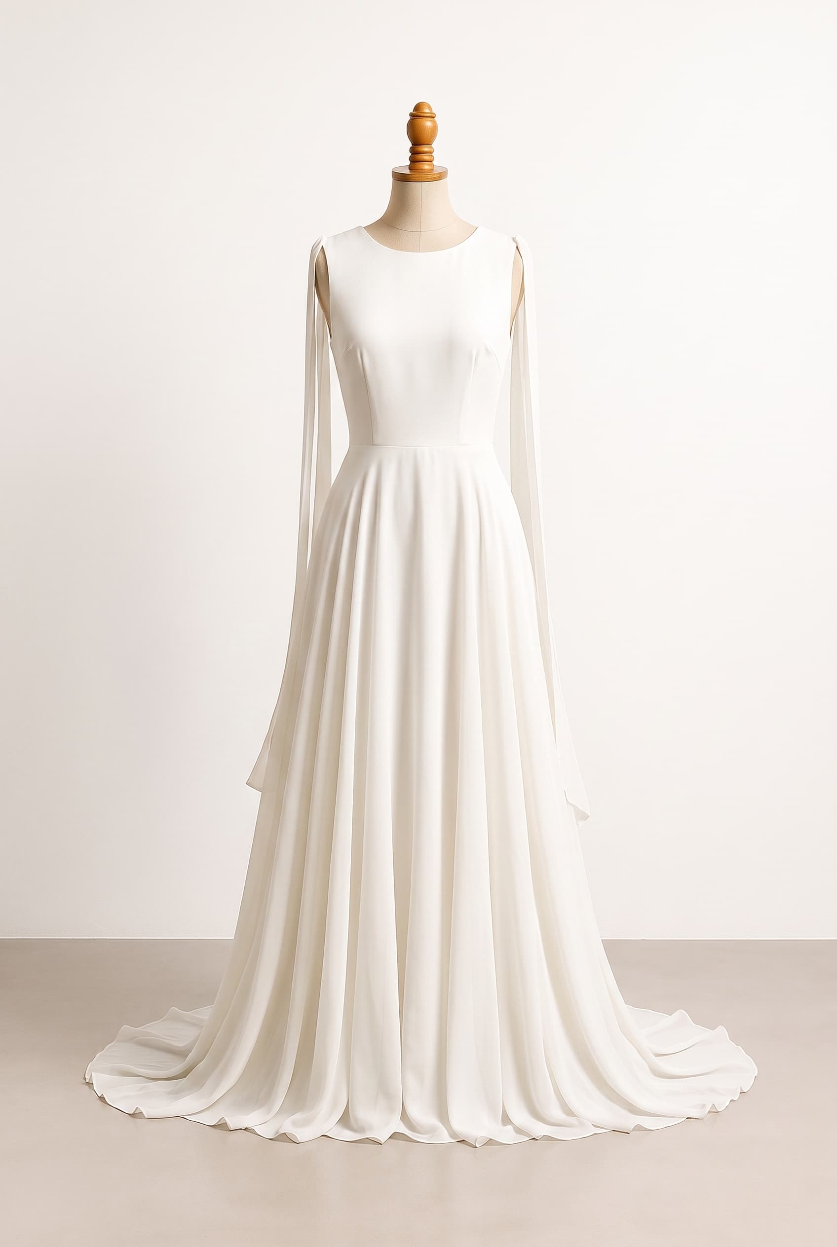 Arcina Ori Juliana Dress in ivory is what i want scarf flowy bottom, a round neck with sleeveelss, Arcina Ori Juliana Dress inspired in ivory, with a scarf-like flowing bottom, round neckline, sleeveless design
