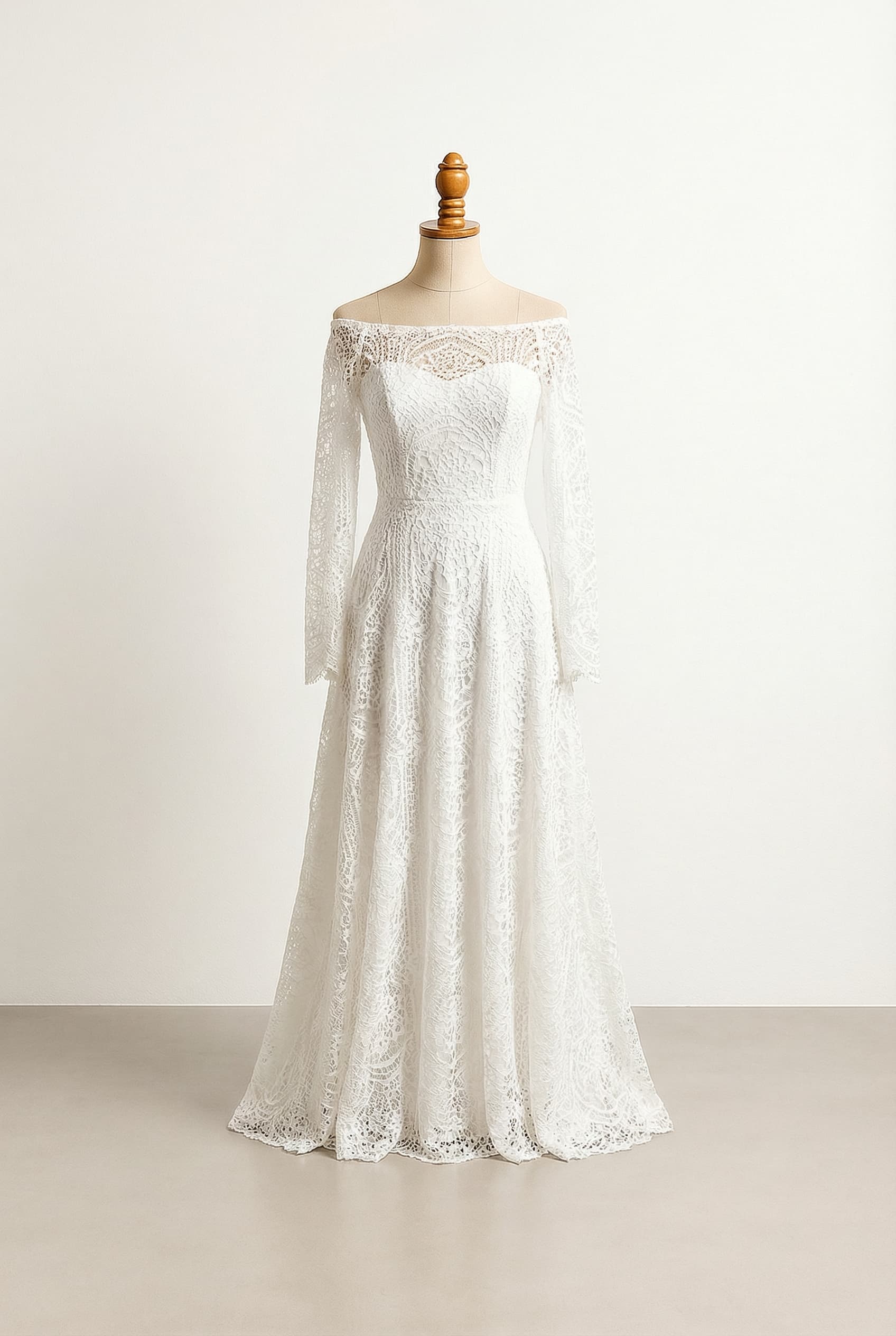 A romantic wedding dress with elegant details