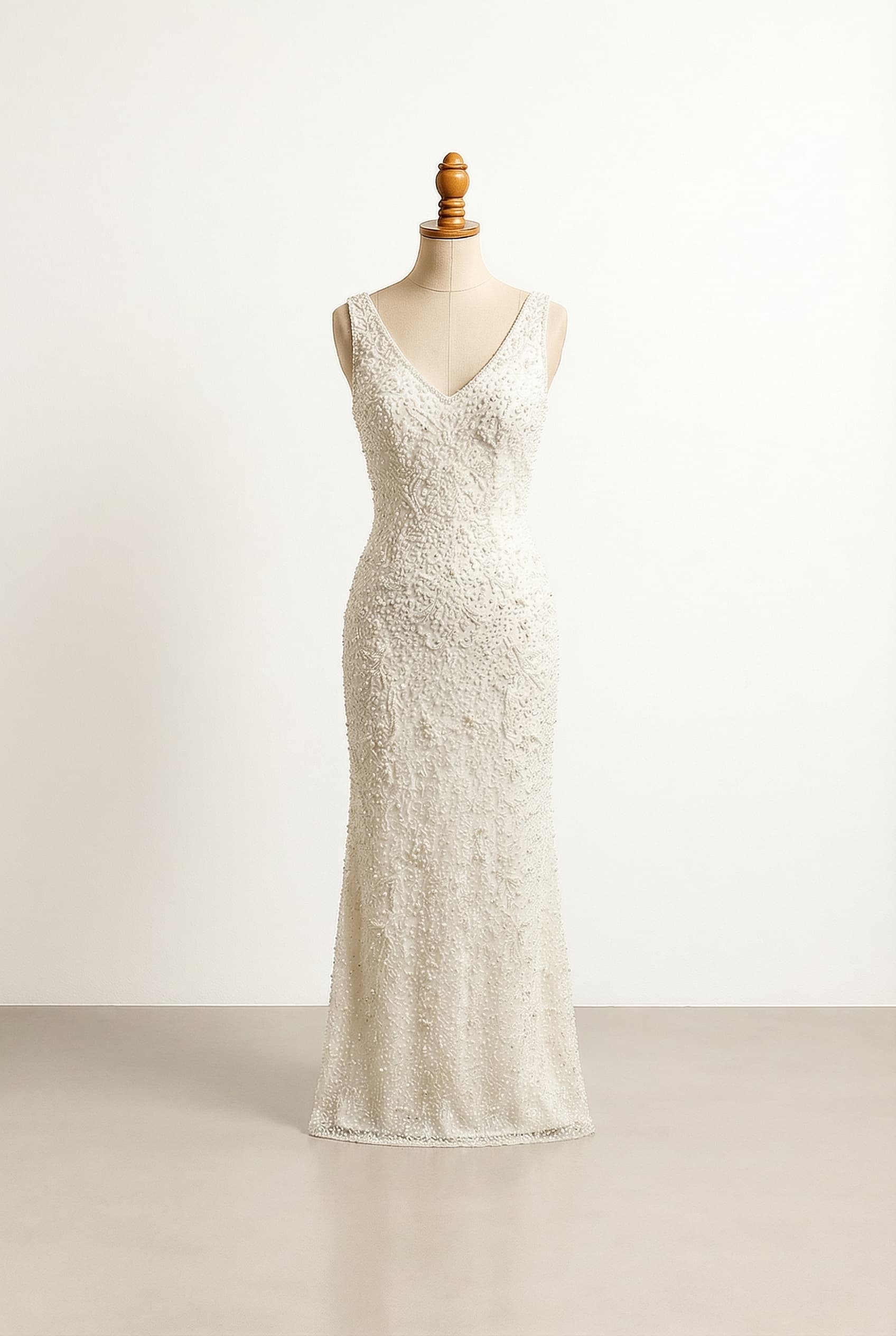 A romantic wedding dress with elegant details