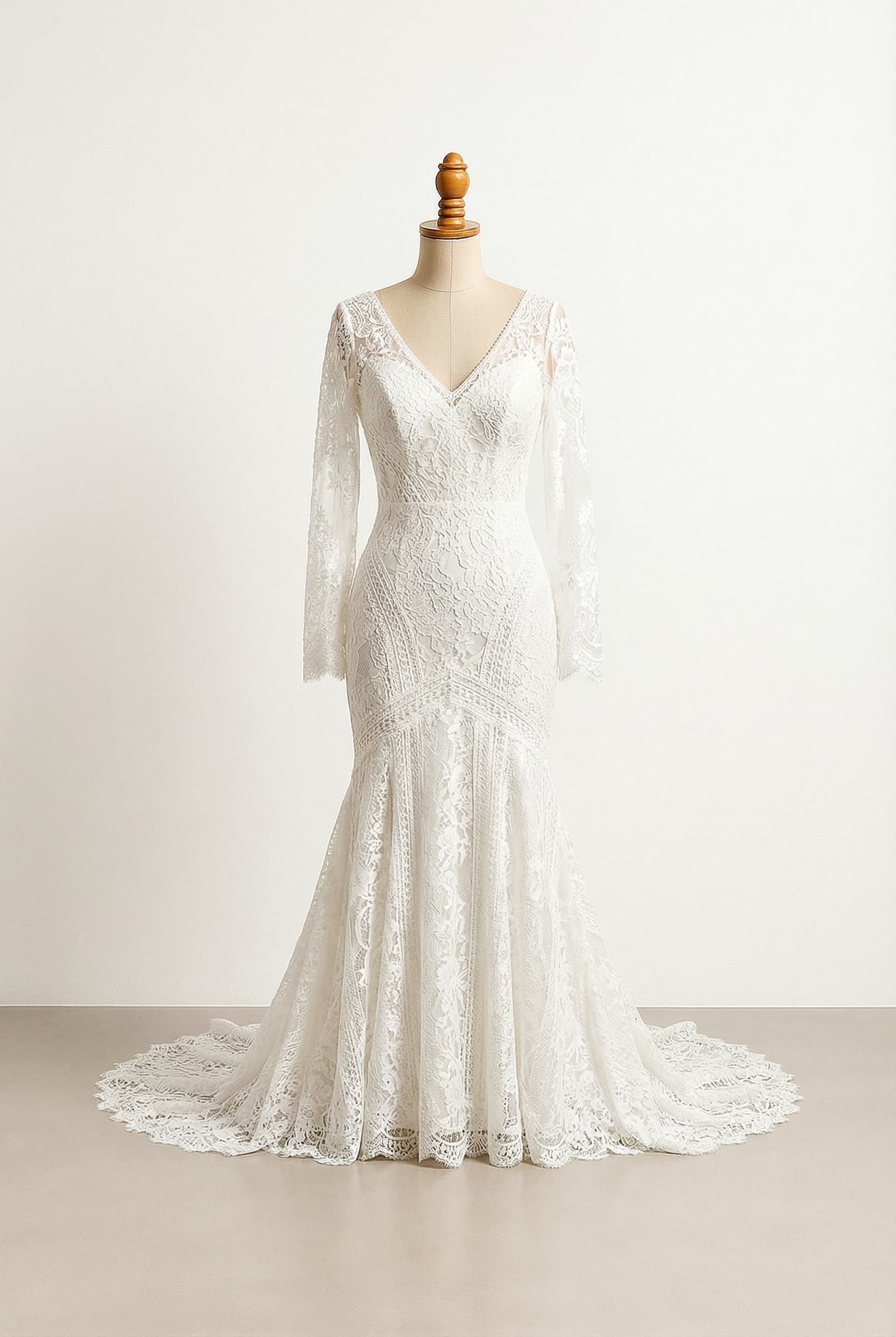 A romantic wedding dress with elegant details