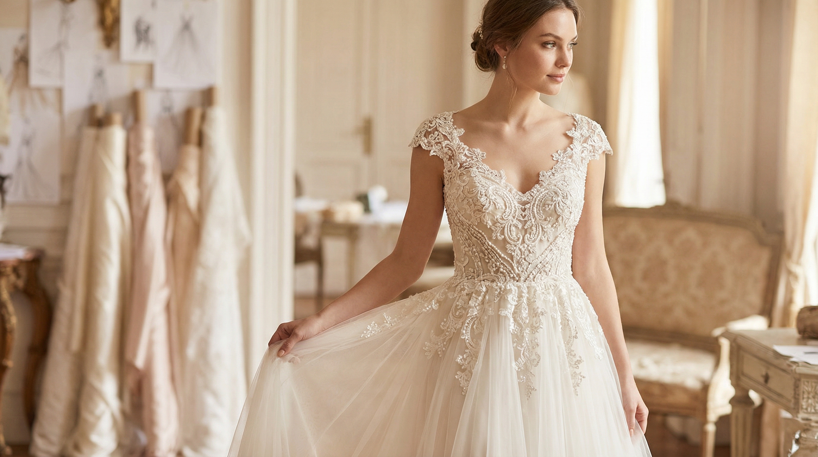 white christmas dresses Rose Pink Spaghetti Strap Prom Dresses White Lace Appliqued Formal Dre –  Viniodress main image 0