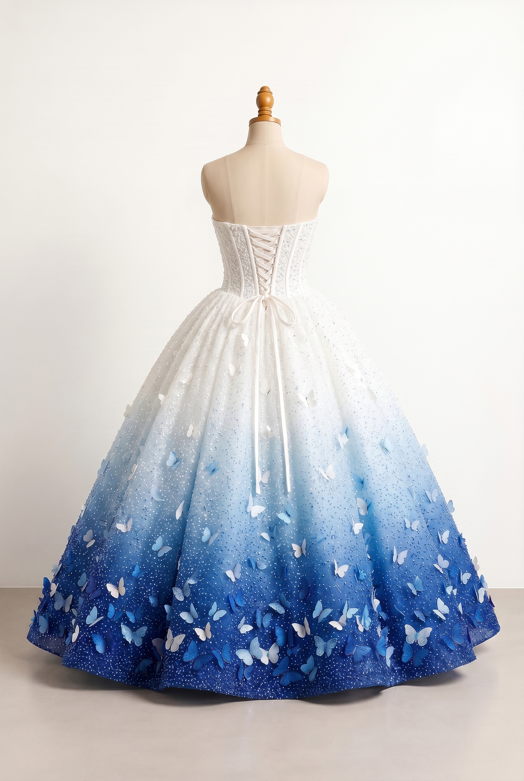 wedding dress blue ombre Bridal Skirt with Train A colorful ombre wedding mini dress featuring a hand Colorful Ombré Wedding Dress Ball
